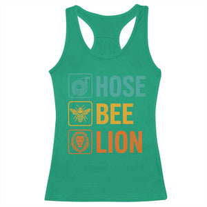 Hose Bee Lion Funny Meme Word Pun Retro Racerback Tank Top
