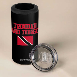 Trinidad And Tobago Athletic Throwback Design 4 in 1 Can Cooler Tumbler Vintage Trinidadian Flag
