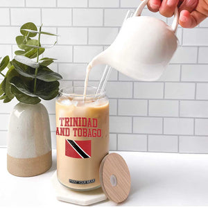 Trinidad And Tobago Athletic Throwback Design Glass Can Vintage Trinidadian Flag