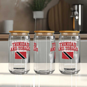 Trinidad And Tobago Athletic Throwback Design Glass Can Vintage Trinidadian Flag