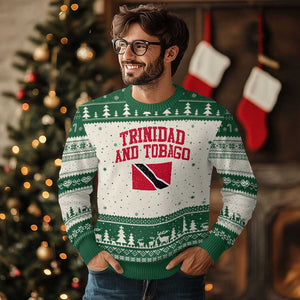 Trinidad And Tobago Athletic Throwback Design Ugly Christmas Sweater Vintage Trinidadian Flag