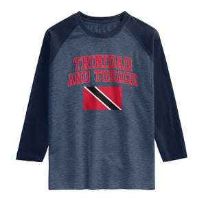 Trinidad And Tobago Athletic Throwback Design Raglan Shirt Vintage Trinidadian Flag