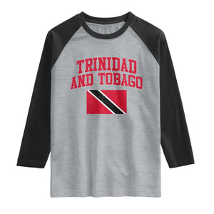 Trinidad And Tobago Athletic Throwback Design Raglan Shirt Vintage Trinidadian Flag
