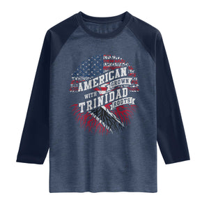 American Grown WIth Trinidad Roots Raglan Shirt Proud Trinidadian and Tobagonian Americans