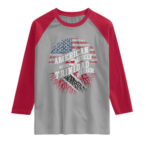 American Grown WIth Trinidad Roots Raglan Shirt Proud Trinidadian and Tobagonian Americans
