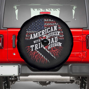 American Grown WIth Trinidad Roots Spare Tire Cover Proud Trinidadian and Tobagonian Americans TS11 Black Print Your Wear