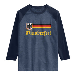 Oktoberfest German Bundesadler Coat of Arms Raglan Shirt Bavarian Drinking Festival