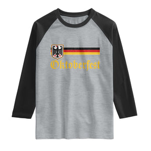 Oktoberfest German Bundesadler Coat of Arms Raglan Shirt Bavarian Drinking Festival