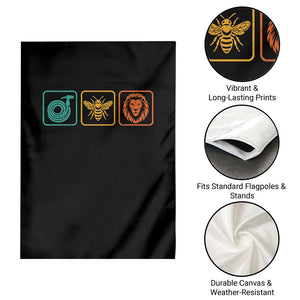 Hose Bee Lion Icons Funny Meme Retro Garden Flag