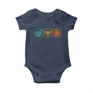 Hose Bee Lion Icons Funny Meme Retro Baby Onesie