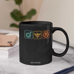 Hose Bee Lion Icons Funny Meme Retro Coffee Mug