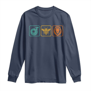 Hose Bee Lion Icons Funny Meme Retro Long Sleeve Shirt