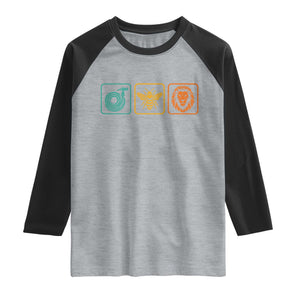 Hose Bee Lion Icons Funny Meme Retro Raglan Shirt