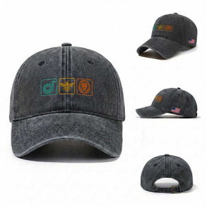 Hose Bee Lion Icons Funny Meme Retro Washed Cotton Baseball Cap
