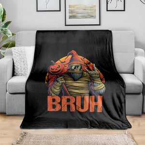 Funny Halloween Bigfoot Throw Blanket Bruh Spooky Mummy Sasquatch Jack O Lantern TS11 Print Your Wear