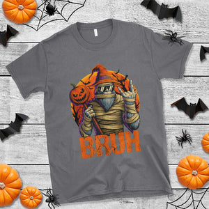 Funny Halloween Bigfoot T Shirt Bruh Spooky Mummy Sasquatch Jack O Lantern TS11 Charcoal Print Your Wear