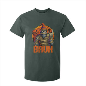 Funny Halloween Bigfoot T Shirt For Kid Bruh Spooky Mummy Sasquatch Jack O Lantern TS11 Dark Forest Green Print Your Wear