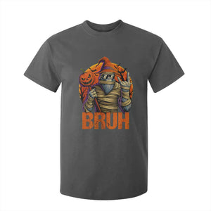 Funny Halloween Bigfoot T Shirt For Kid Bruh Spooky Mummy Sasquatch Jack O Lantern TS11 Dark Heather Print Your Wear