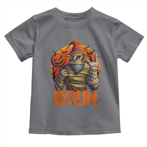 Funny Halloween Bigfoot Toddler T Shirt Bruh Spooky Mummy Sasquatch Jack O Lantern TS11 Charcoal Print Your Wear