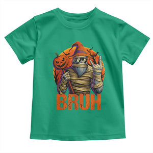 Funny Halloween Bigfoot Toddler T Shirt Bruh Spooky Mummy Sasquatch Jack O Lantern TS11 Irish Green Print Your Wear