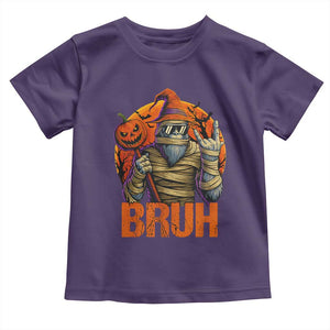 Funny Halloween Bigfoot Toddler T Shirt Bruh Spooky Mummy Sasquatch Jack O Lantern TS11 Purple Print Your Wear