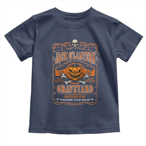 Halloween Jack O Lantern Toddler T Shirt Scary Skull Pumpkin Face TS11 Navy Print Your Wear