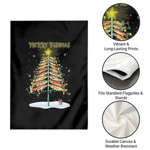 Funny Christmas Fishing Garden Flag Merry Fishmas Fish Xmas Tree Star TS11 Print Your Wear