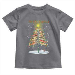 Funny Christmas Fishing Baby Shirt Merry Fishmas Fish Xmas Tree Star TS11 Charcoal Print Your Wear