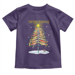Funny Christmas Fishing Baby Shirt Merry Fishmas Fish Xmas Tree Star TS11 Purple Print Your Wear