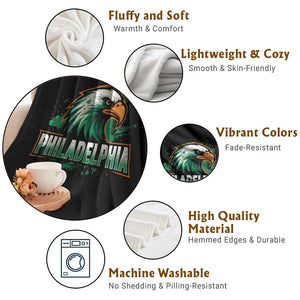 PFE Football Lover Throw Blanket Vintage Green Splash Sport Fan Game Day TS11 Print Your Wear