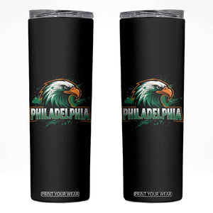 PFE Football Lover Skinny Tumbler Vintage Green Splash Sport Fan Game Day TS11 Black Print Your Wear