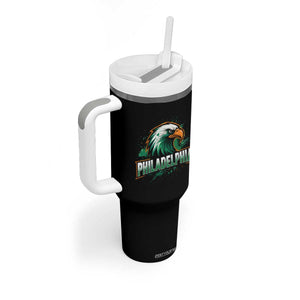 PFE Football Lover Tumbler With Handle Vintage Green Splash Sport Fan Game Day TS11 Print Your Wear