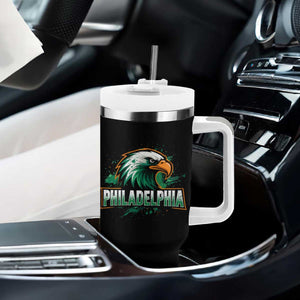 PFE Football Lover Tumbler With Handle Vintage Green Splash Sport Fan Game Day TS11 Print Your Wear