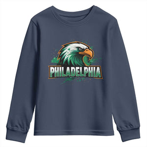 PFE Football Lover Youth Sweatshirt Vintage Green Splash Sport Fan Game Day TS11 Navy Print Your Wear