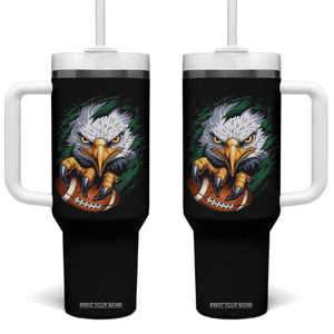 PFE Football Game Green Sport Lovers Tumbler With Handle TS11 One Size: 40 oz Black Print Your Wear