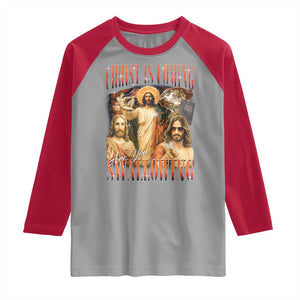Christ Is Coming Are You Swallowing Raglan Shirt Funny Offensive Jesus Christian TS11 Sport Gray Red Print Your Wear