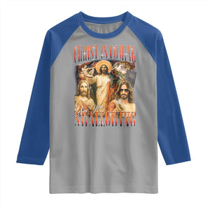 Christ Is Coming Are You Swallowing Raglan Shirt Funny Offensive Jesus Christian TS11 Sport Gray Royal Print Your Wear