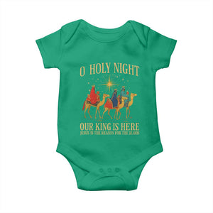 O Holy Night Our King Is Here Jesus Is The Reason Baby Onesie Christian Religious Xmas TS11 Irish Green Print Your Wear