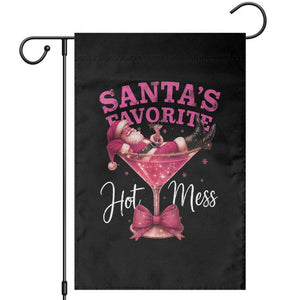 Funny Christmas Santas Favorite Hot Mess Garden Flag Xmas Drinking Party TS11 Black Print Your Wear