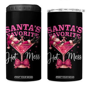 Funny Christmas Santas Favorite Hot Mess 4 in 1 Can Cooler Tumbler Xmas Drinking Party TS11 One Size: 16 oz Black Print Your Wear
