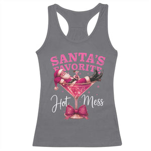 Funny Christmas Santas Favorite Hot Mess Racerback Tank Top Xmas Drinking Party TS11 Charcoal Print Your Wear
