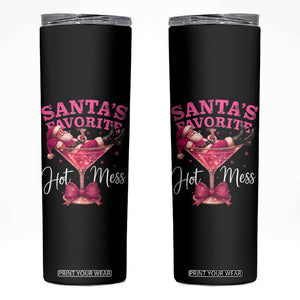 Funny Christmas Santas Favorite Hot Mess Skinny Tumbler Xmas Drinking Party TS11 Black Print Your Wear