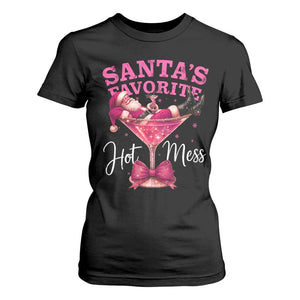 Funny Christmas Santas Favorite Hot Mess T Shirt For Women Xmas Drinking Party TS11 Black Print Your Wear
