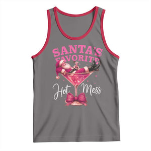 Funny Christmas Santas Favorite Hot Mess Tank Top Xmas Drinking Party TS11 Deep Heather Red Print Your Wear