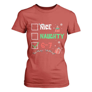 Funny 67 Christmas T Shirt For Women Nice Naughty 67 Xmas Checklist TS11 Red Print Your Wear