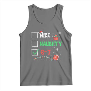 Funny 67 Christmas Tank Top Nice Naughty 67 Xmas Checklist TS11 Black Heather Print Your Wear