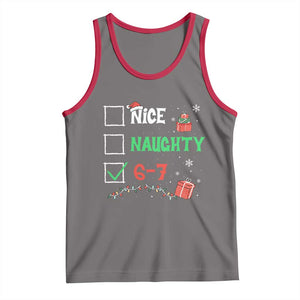 Funny 67 Christmas Tank Top Nice Naughty 67 Xmas Checklist TS11 Deep Heather Red Print Your Wear