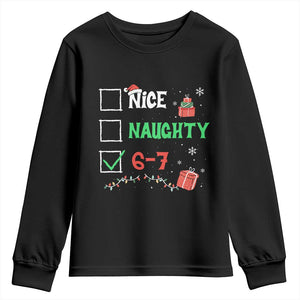 Funny 67 Christmas Youth Sweatshirt Nice Naughty 67 Xmas Checklist TS11 Black Print Your Wear