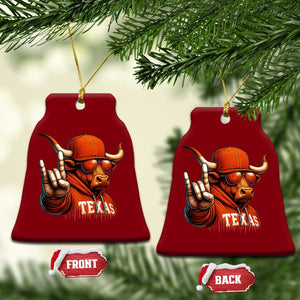 TFL Football Lover Ceramic Ornament Orange Cow Rock Hand Sign TS11 Print Your Wear