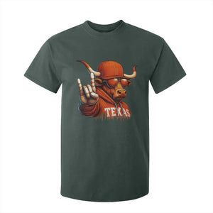 Texas Fan T Shirt For Kid Orange Longhorns Cow Texas Pride Sport Lover TS11 Dark Forest Green Print Your Wear
